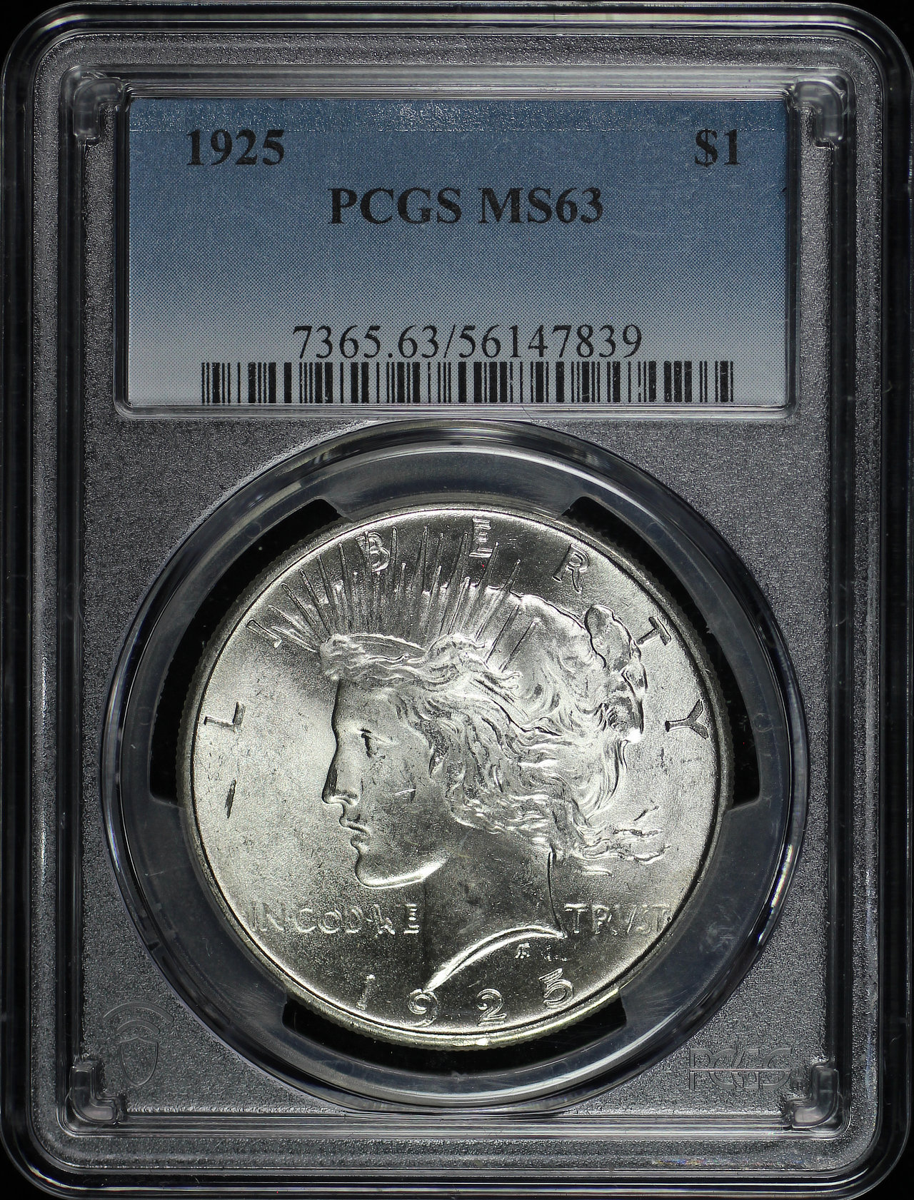 Obverse of this 1925 Peace Dollar PCGS MS-63