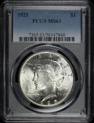 Obverse of this 1925 Peace Dollar PCGS MS-63