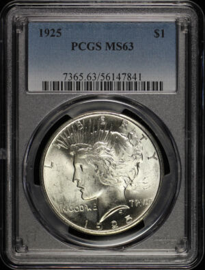 Obverse of this 1925 Peace Dollar PCGS MS-63