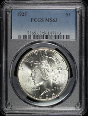 Obverse of this 1925 Peace Dollar PCGS MS-63