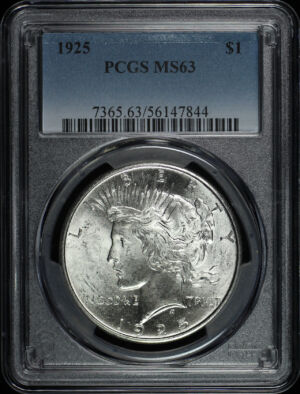 Obverse of this 1925 Peace Dollar PCGS MS-63