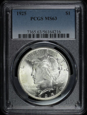 Obverse of this 1925 Peace Dollar PCGS MS-63