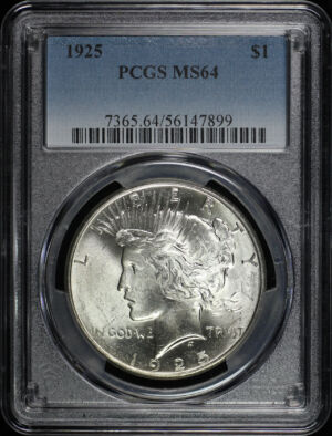 Obverse of this 1925 Peace Dollar PCGS MS-64