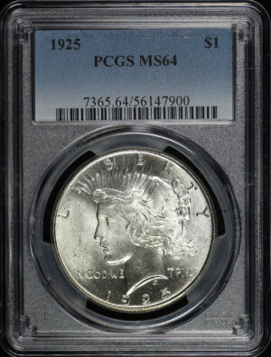 Obverse of this 1925 Peace Dollar PCGS MS-64