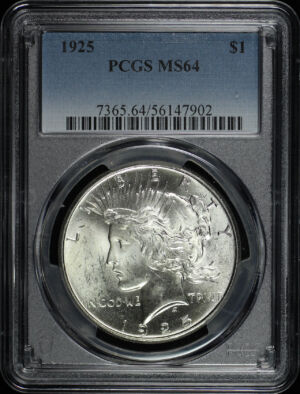 Obverse of this 1925 Peace Dollar PCGS MS-64