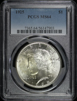 Obverse of this 1925 Peace Dollar PCGS MS-64