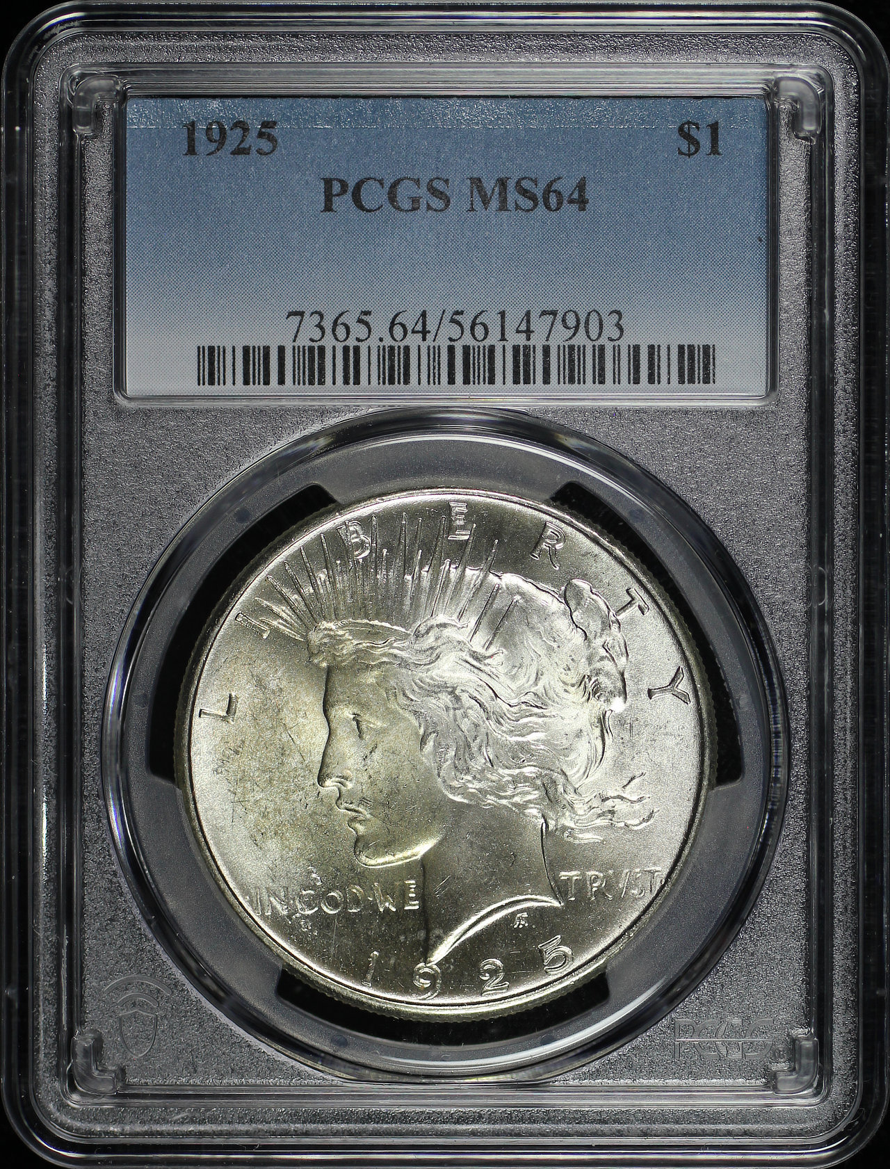 Obverse of this 1925 Peace Dollar PCGS MS-64
