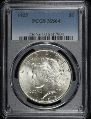 Obverse of this 1925 Peace Dollar PCGS MS-64