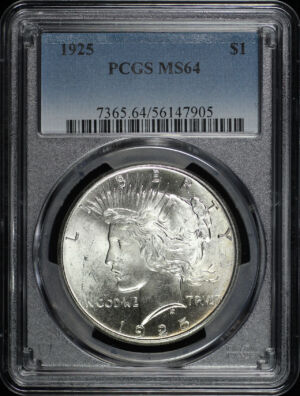 Obverse of this 1925 Peace Dollar PCGS MS-64