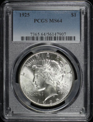 Obverse of this 1925 Peace Dollar PCGS MS-64