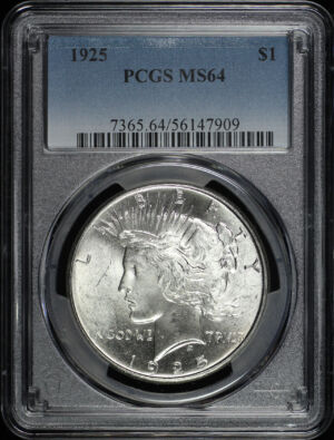 Obverse of this 1925 Peace Dollar PCGS MS-64