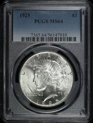 Obverse of this 1925 Peace Dollar PCGS MS-64
