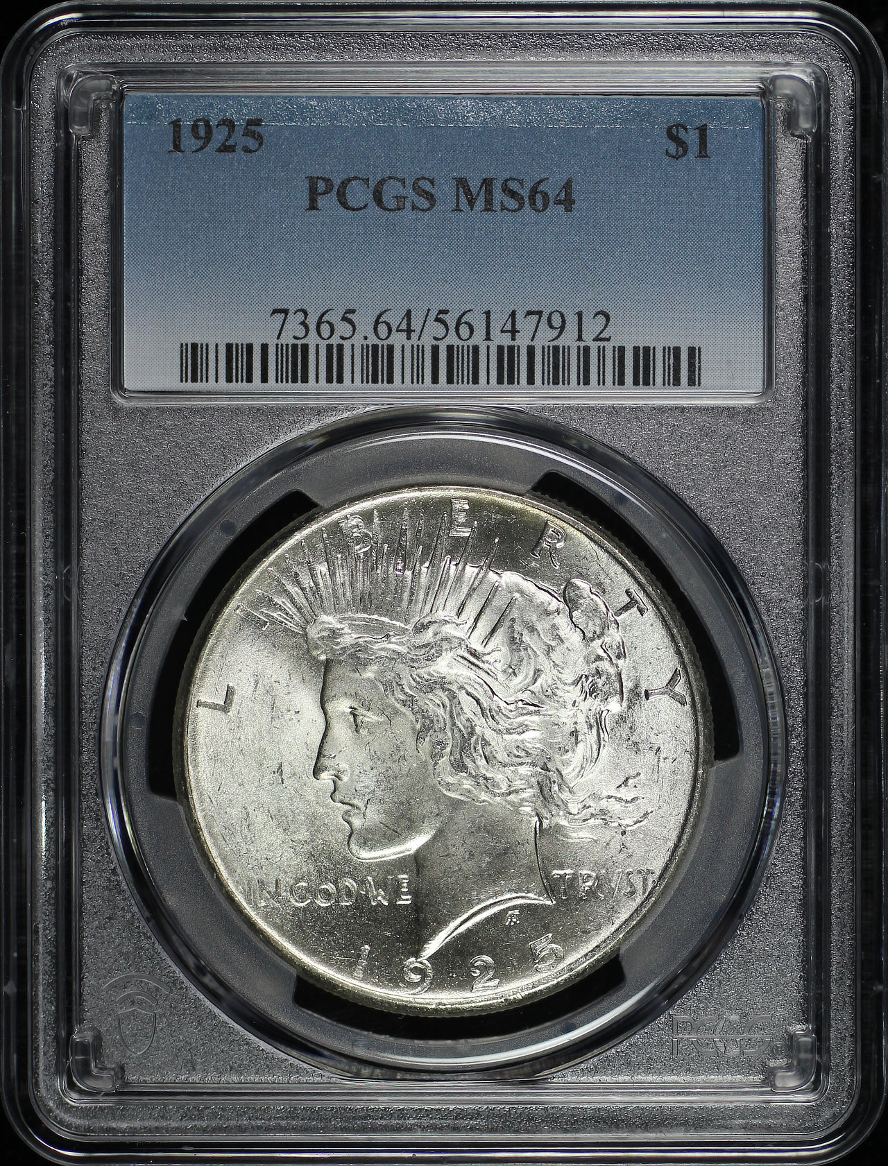 Obverse of this 1925 Peace Dollar PCGS MS-64