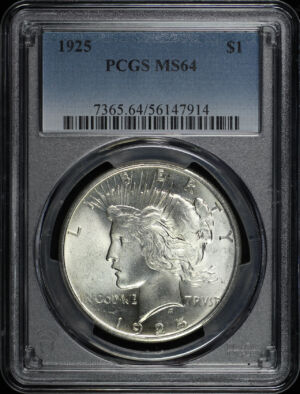 Obverse of this 1925 Peace Dollar PCGS MS-64