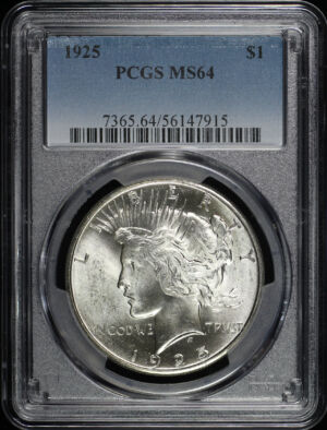 Obverse of this 1925 Peace Dollar PCGS MS-64