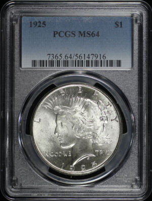 Obverse of this 1925 Peace Dollar PCGS MS-64