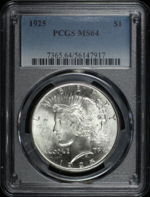 Obverse of this 1925 Peace Dollar PCGS MS-64