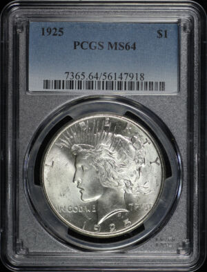 Obverse of this 1925 Peace Dollar PCGS MS-64