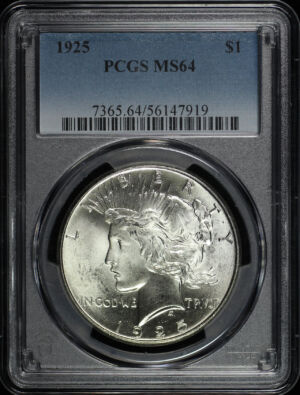 Obverse of this 1925 Peace Dollar PCGS MS-64