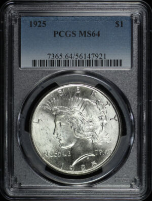 Obverse of this 1925 Peace Dollar PCGS MS-64