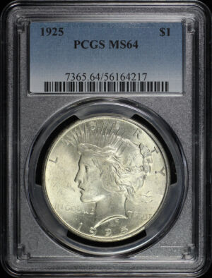 Obverse of this 1925 Peace Dollar PCGS MS-64