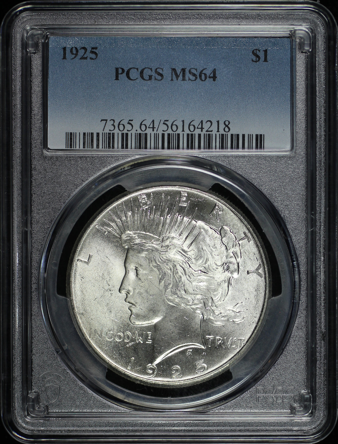 Obverse of this 1925 Peace Dollar PCGS MS-64
