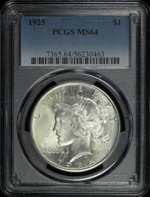 Obverse of this 1925 Peace Dollar PCGS MS-64