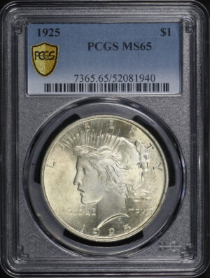 Obverse of this 1925 Peace Dollar PCGS MS-65