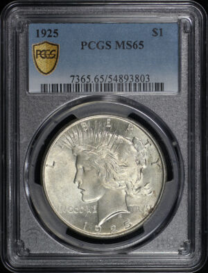 Obverse of this 1925 Peace Dollar PCGS MS-65
