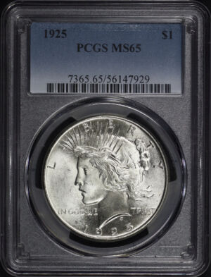 Obverse of this 1925 Peace Dollar PCGS MS-65