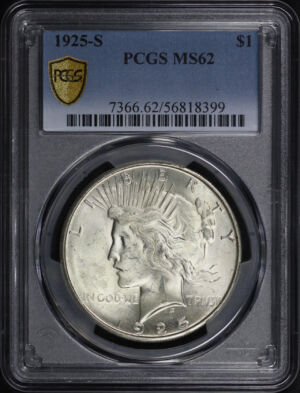 Obverse of this 1925-S Peace Dollar PCGS MS-62