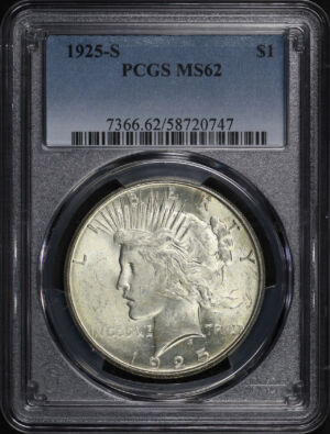 Obverse of this 1925-S Peace Dollar PCGS MS-62