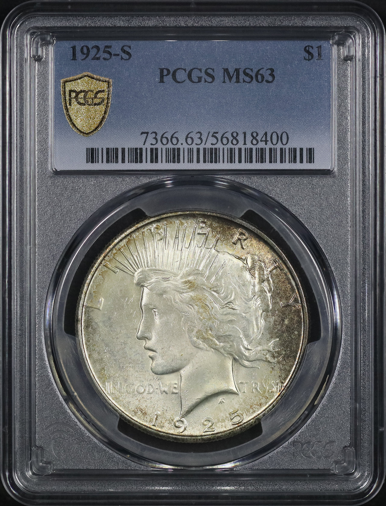 Obverse of this 1925-S Peace Dollar PCGS MS-63