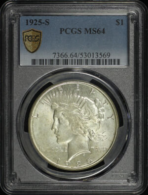 Obverse of this 1925-S Peace Dollar PCGS MS-64