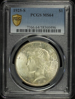 Obverse of this 1925-S Peace Dollar PCGS MS-64
