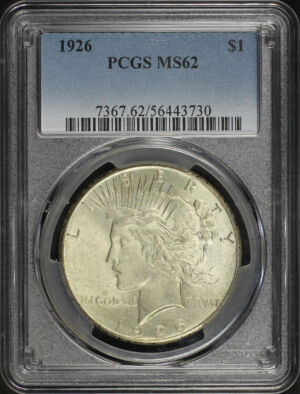 Obverse of this 1926 Peace Dollar PCGS MS-62
