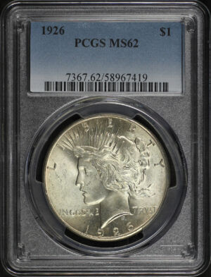 Obverse of this 1926 Peace Dollar PCGS MS-62