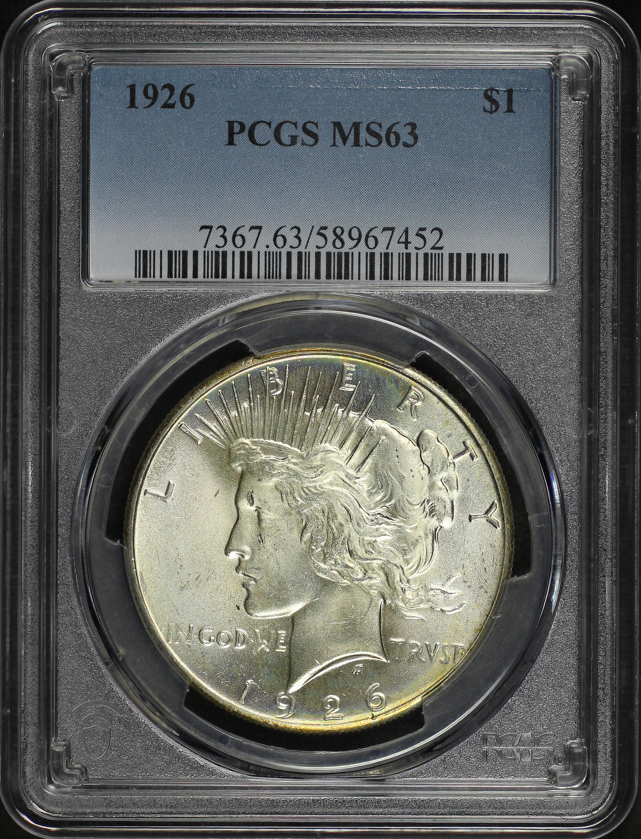 Obverse of this 1926 Peace Dollar PCGS MS-63