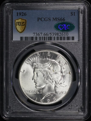 Obverse of this 1926 Peace Dollar PCGS MS-66 CAC