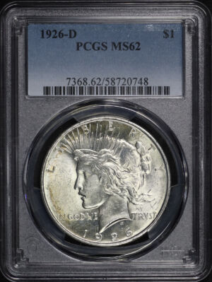 Obverse of this 1926-D Peace Dollar PCGS MS-62