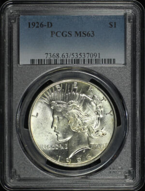 Obverse of this 1926-D Peace Dollar PCGS MS-63