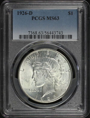 Obverse of this 1926-D Peace Dollar PCGS MS-63