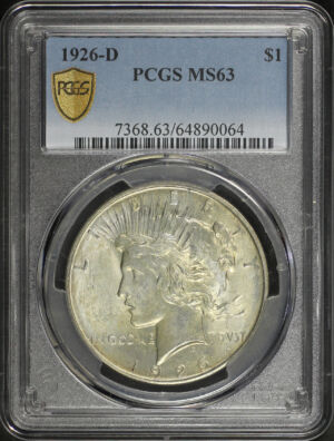 Obverse of this 1926-D Peace Dollar PCGS MS-63