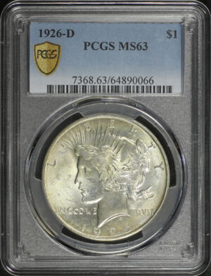 Obverse of this 1926-D Peace Dollar PCGS MS-63