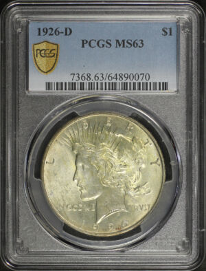 Obverse of this 1926-D Peace Dollar PCGS MS-63