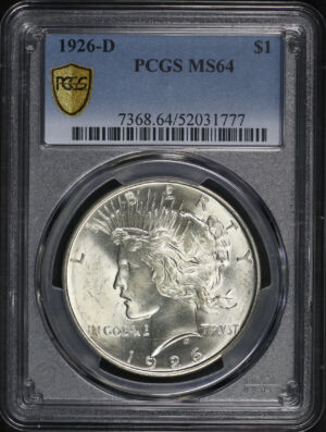 Obverse of this 1926-D Peace Dollar PCGS MS-64