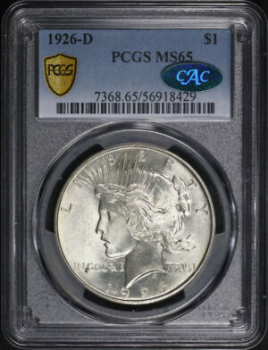 Obverse of this 1926-D Peace Dollar PCGS MS-65 CAC