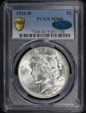 Obverse of this 1926-D Peace Dollar PCGS MS-66 CAC