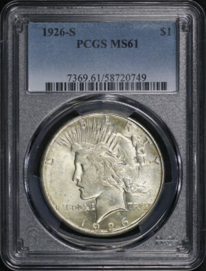 Obverse of this 1926-S Peace Dollar PCGS MS-61