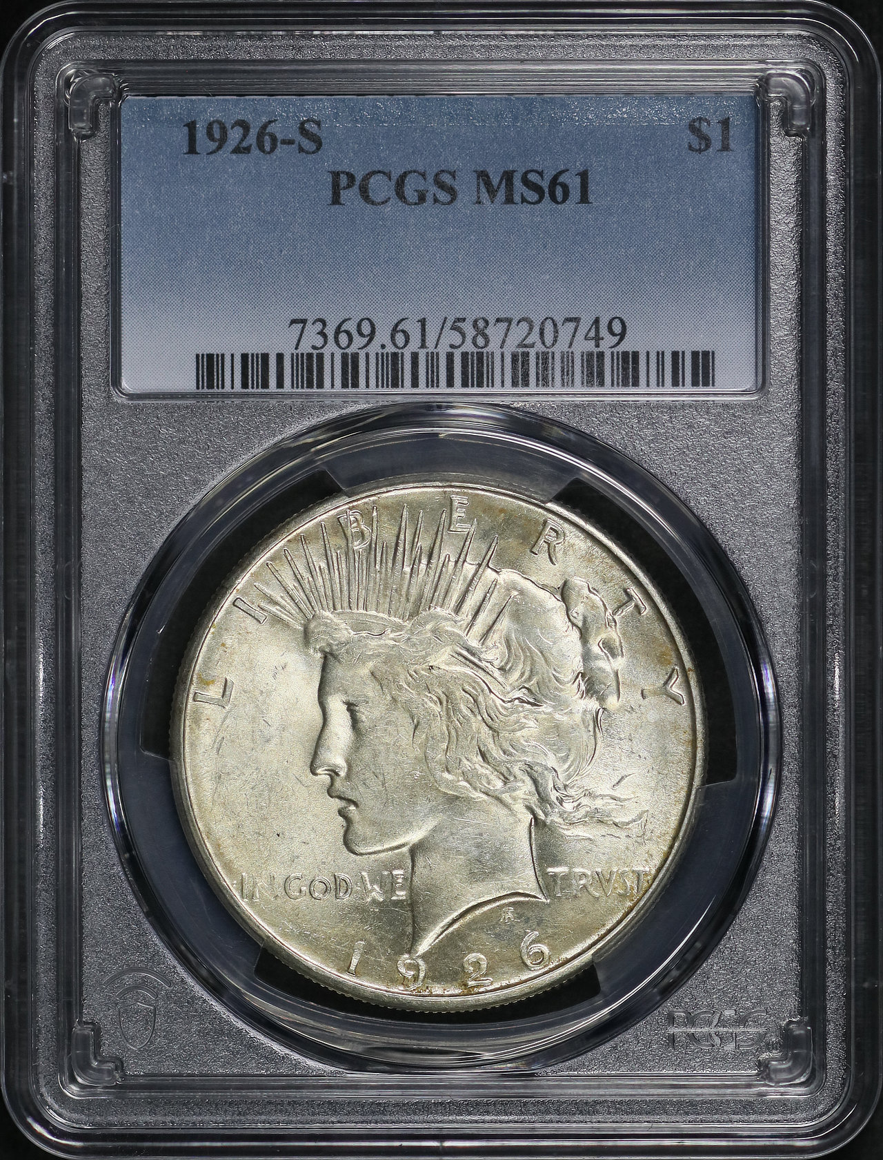 Obverse of this 1926-S Peace Dollar PCGS MS-61